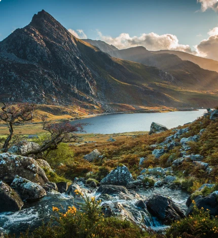 Rocky mountain and lake landscape in the United Kingdom