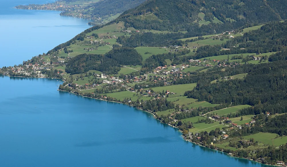 View of Steinbach am Attersee